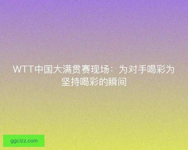 WTT中国大满贯赛现场：为对手喝彩为坚持喝彩的瞬间
